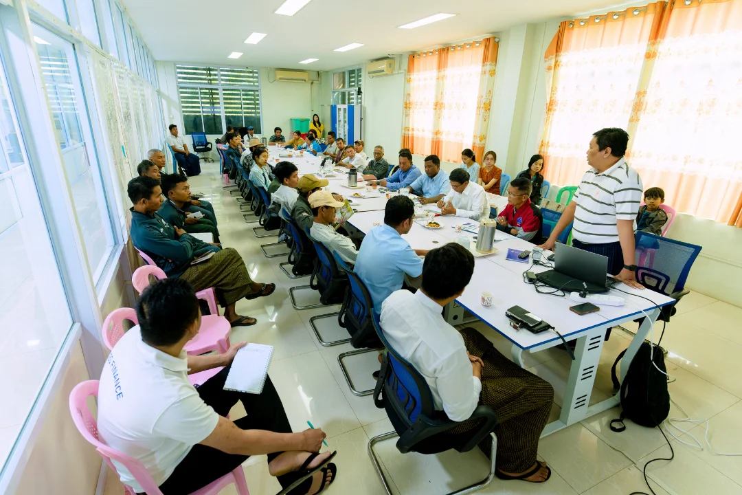 Farmer group meeting in boardroom