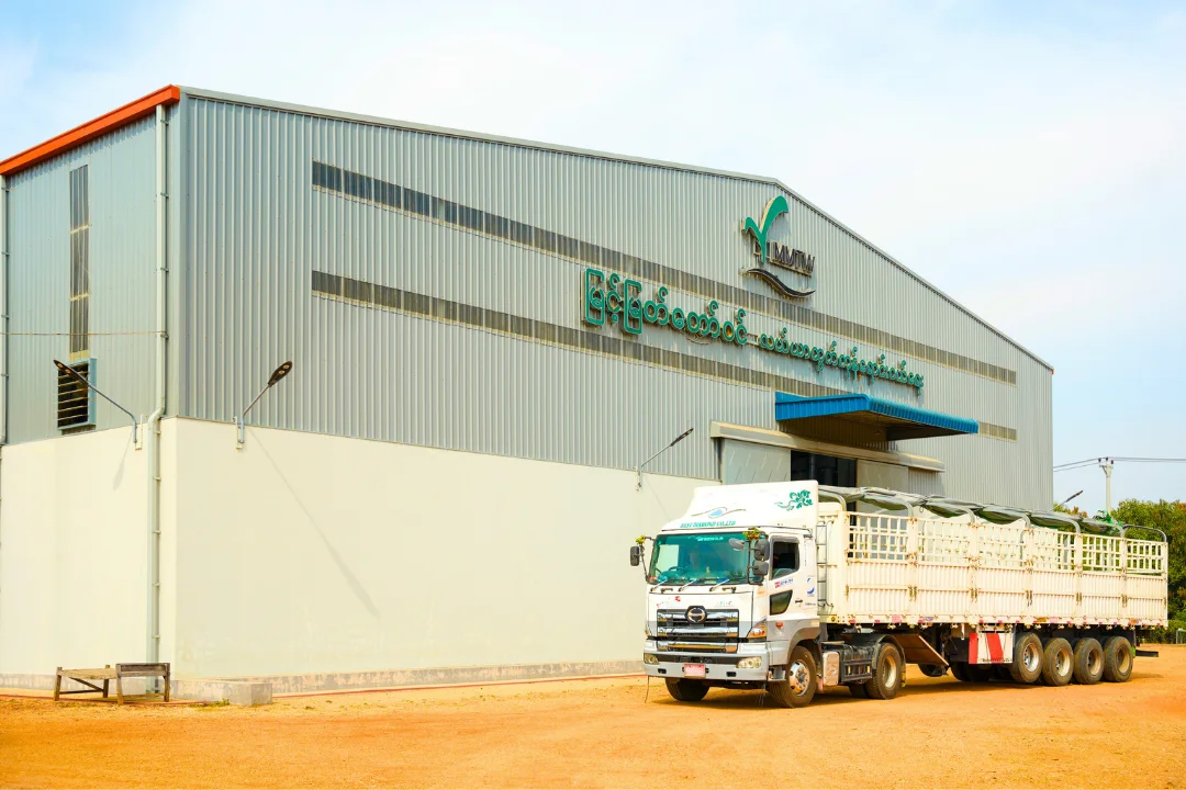MMTW warehouse facility with export truck in Magway